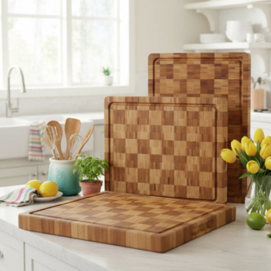 Planche a decouper damier debout allongée