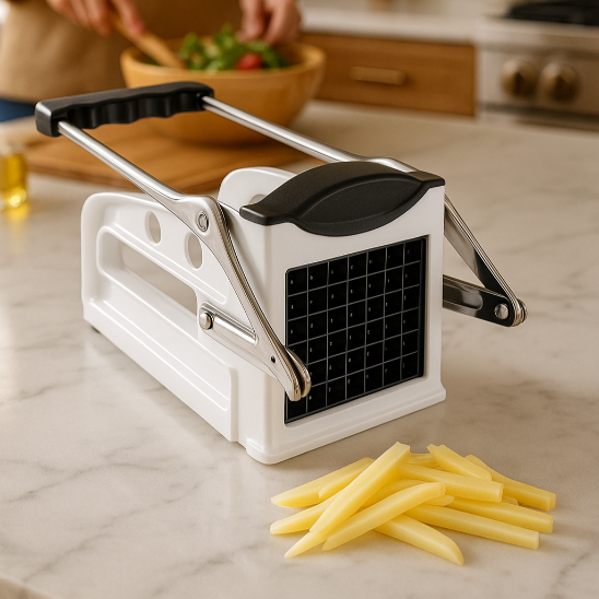 coupe frite manuel simple noir blanc