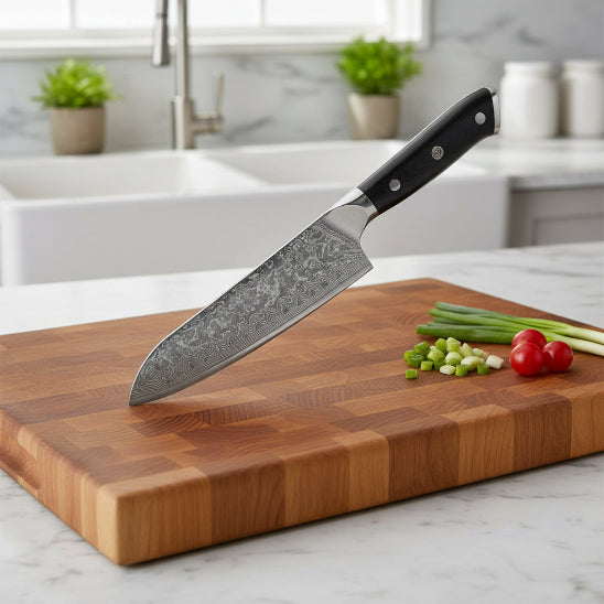 couteau de cuisine santoku damas