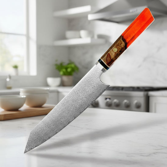 couteau santoku rouge