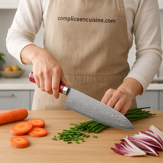 couteau santoku rouge
