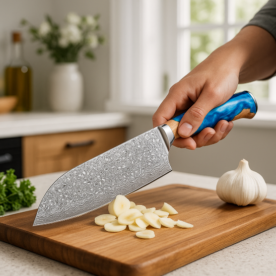 couteau santoku tranche ail