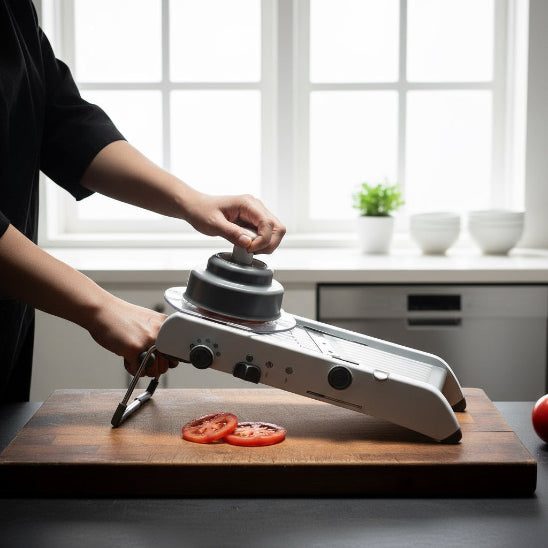 mandoline professionnelle coupe tomate avec protege main
