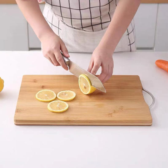 planche a decouper bois citrons en rond