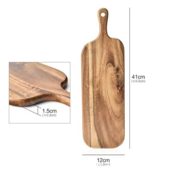 planche à découper bois en bois acacia longue 41x12