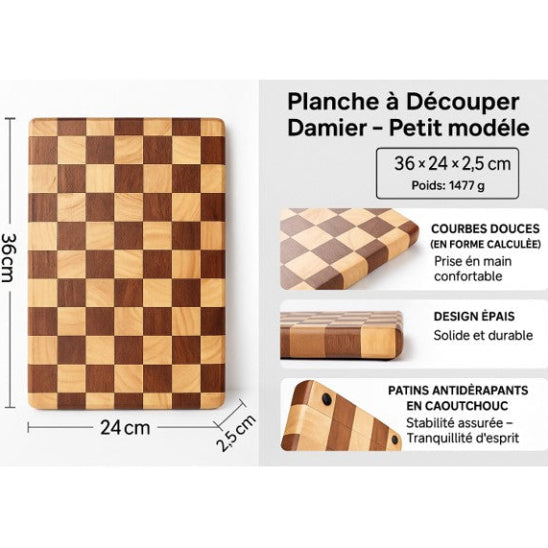 planche a decouper damier 36cm 24cm