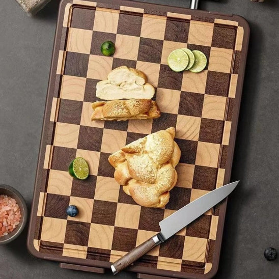 planche à découper damier tranche brioche
