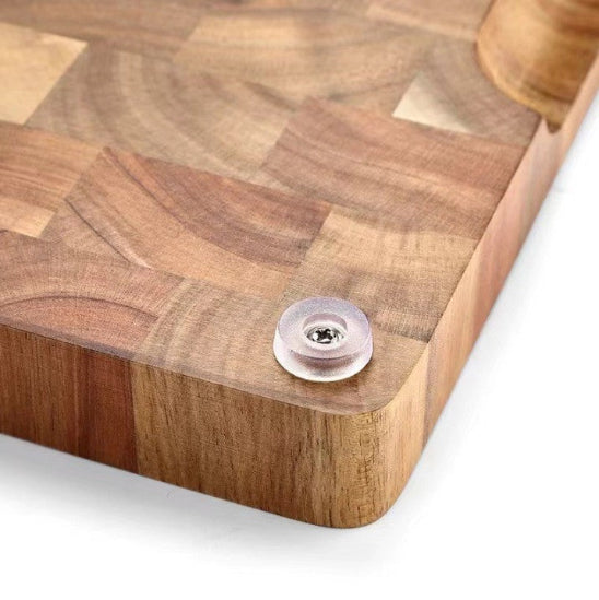 planche à découper en bois avec pieds anti dérapant