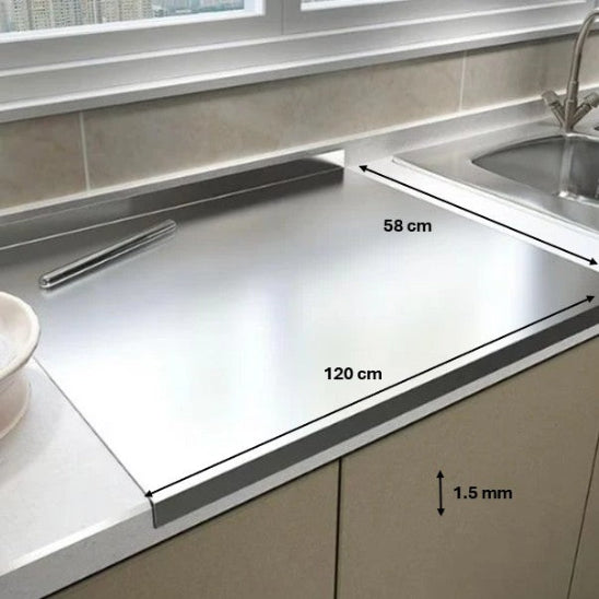 planche à découper inox 120cm deux bords