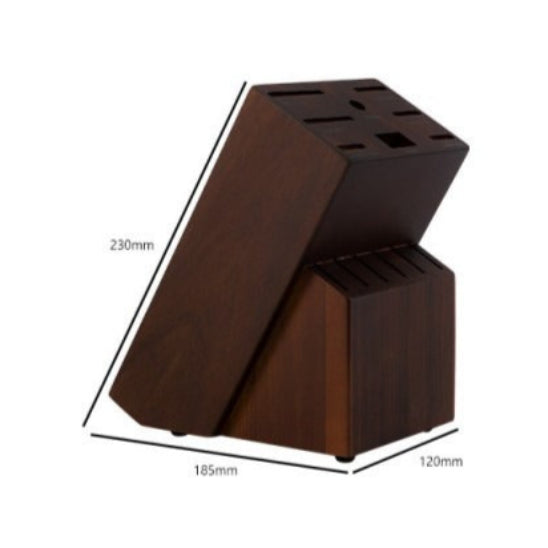 set de couteaux de cuisine en bois foncé