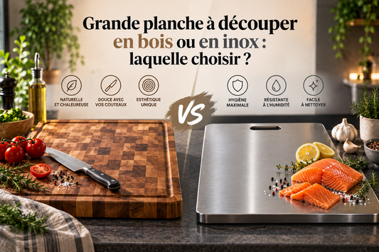 Grande planche à découper en bois ou en inox : laquelle choisir ?