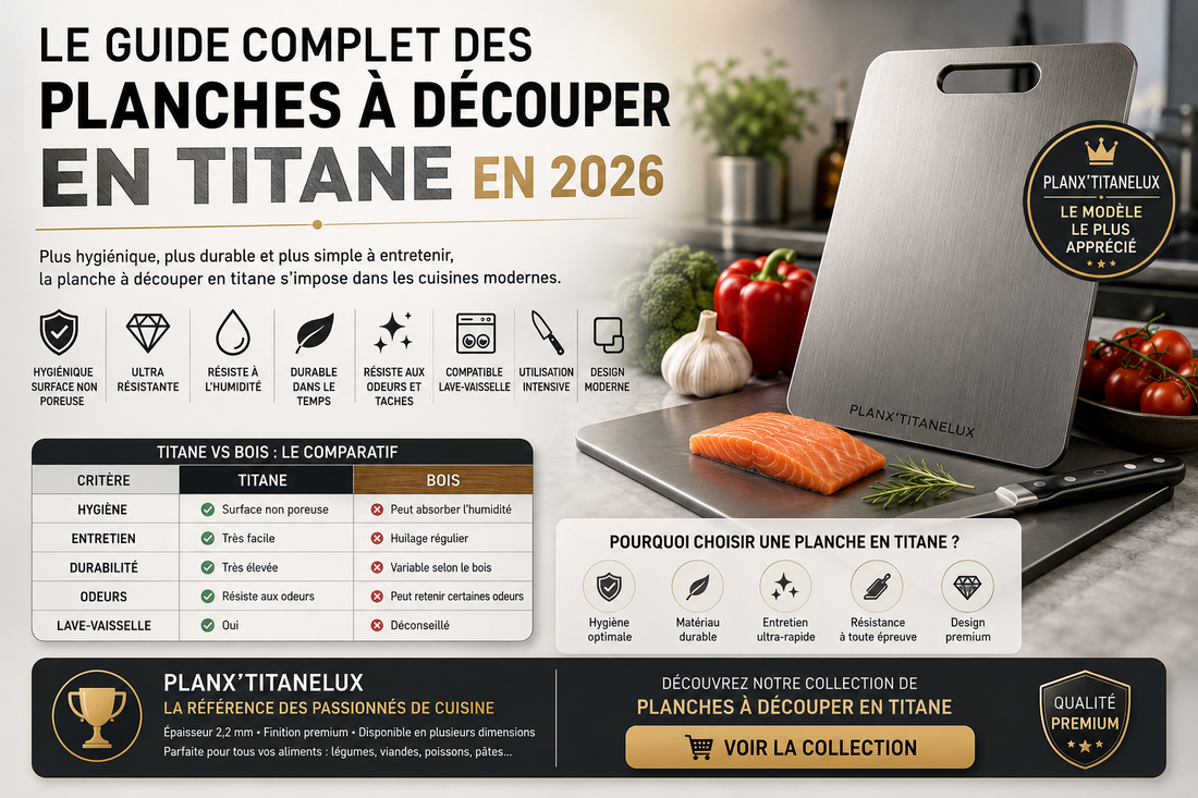 Le guide complet des planches à découper en titane en 2026