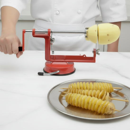 Coupe frite spirale plateau inox