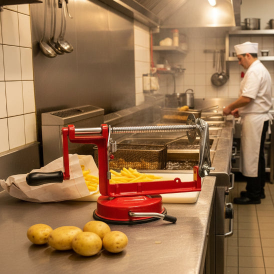 Coupe frite spirale rouge