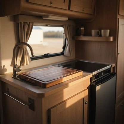 Grande planche à découper acacia xxl dans le camping car