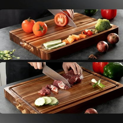 Grande planche à découper acacia xxl pile et face