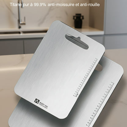 Planche à découper en titane 3 mm deux formats