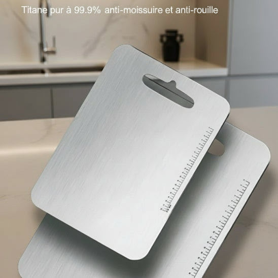 Planche à découper en titane 3 mm deux formats