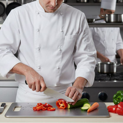Planche a découper en titane chef en cuisine