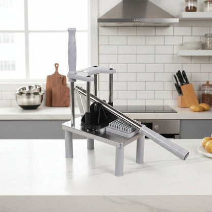 coupe frite manuel sur pieds gris