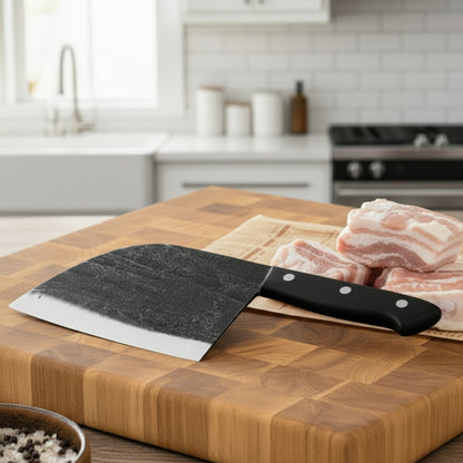 couperet de boucher lame noire