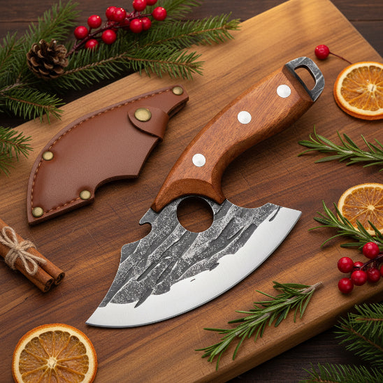 couperet de cuisine avec étui de rangement