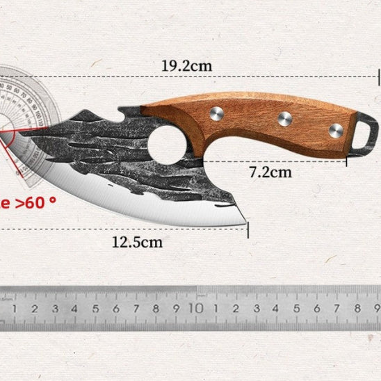 couteau de cuisine forgé martelé