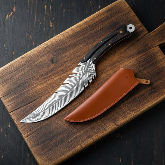 couteau de chef chefsteel planche à découper bois