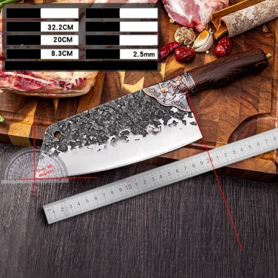 couteau de chef manche bois bouton 