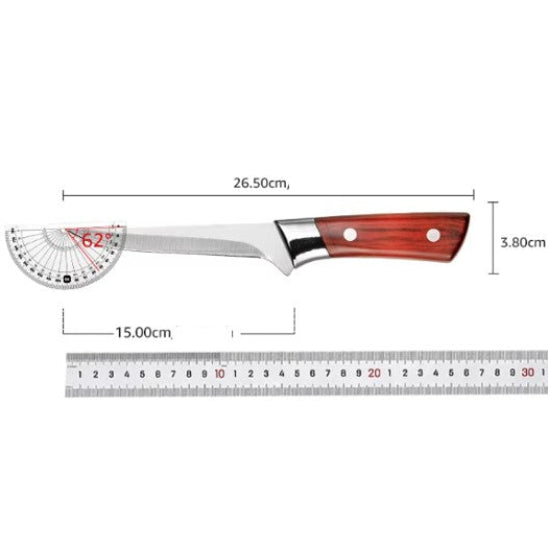 couteau de chef manche rouge