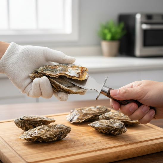 couteau de cuisine à huitre casse une huitre