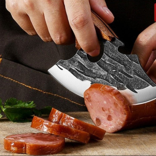 couteau de cuisine avec trou pour maintenir avec doigt