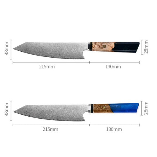 couteau de cuisine en damas noir