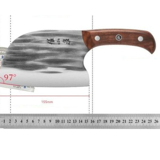 couteau de cuisine japonais avec lame martelée gris