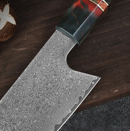 couteau de cuisine japonais lame effet damas japonais