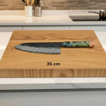 couteau de cuisine japonais style damas coloré