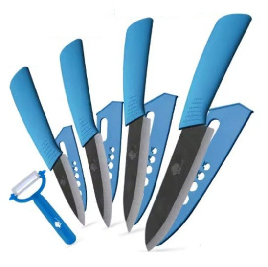 couteau en céramique set bleu