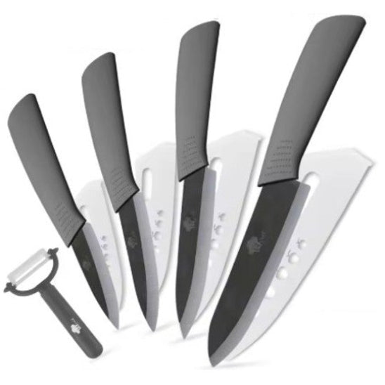 couteau en céramique set gris