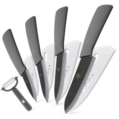 couteau en céramique set gris