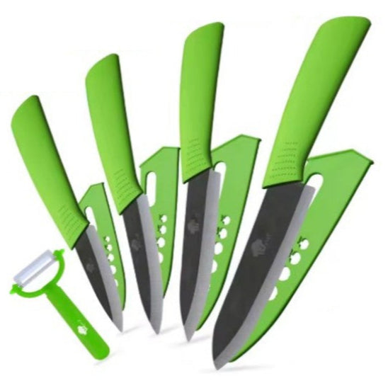 couteau en céramique set vert