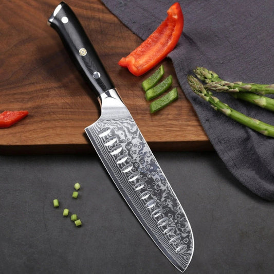couteau santoku lame style damas
