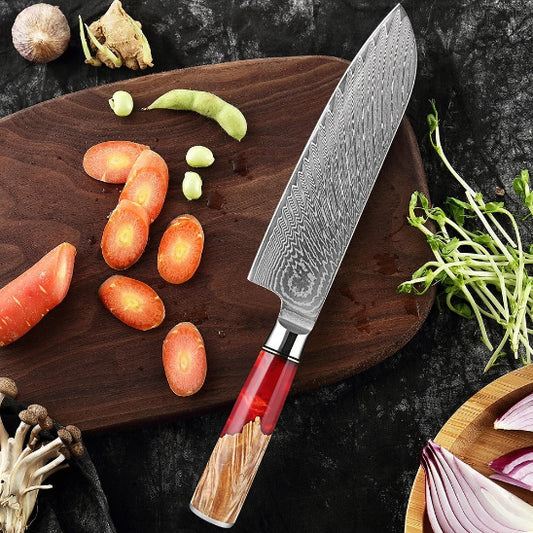 couteau santoku rouge legumes