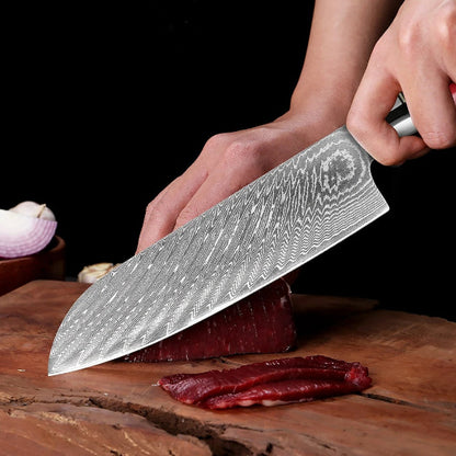 couteau santoku rouge viande