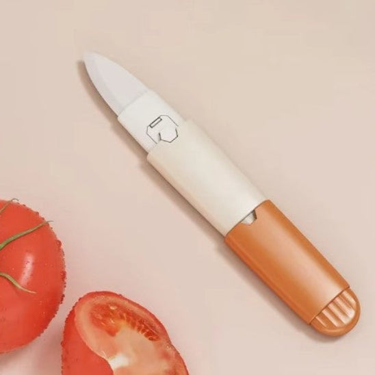 couteaux céramique orange 2 en 1