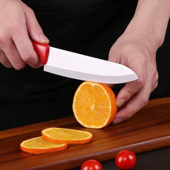 couteaux céramique rouge blanc