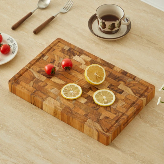 grande planche à découper en bois de teck