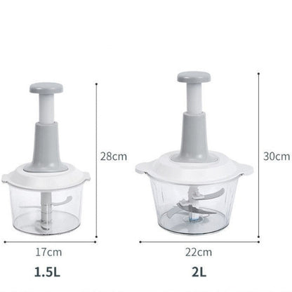 hachoir manuel à poussoir gris