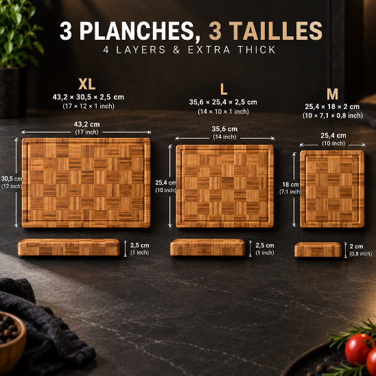 planche à découper damier planx'chess