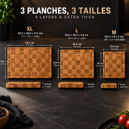 planche à découper damier planx'chess
