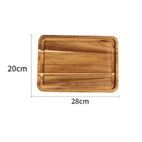 planche à découper en bois rainurée